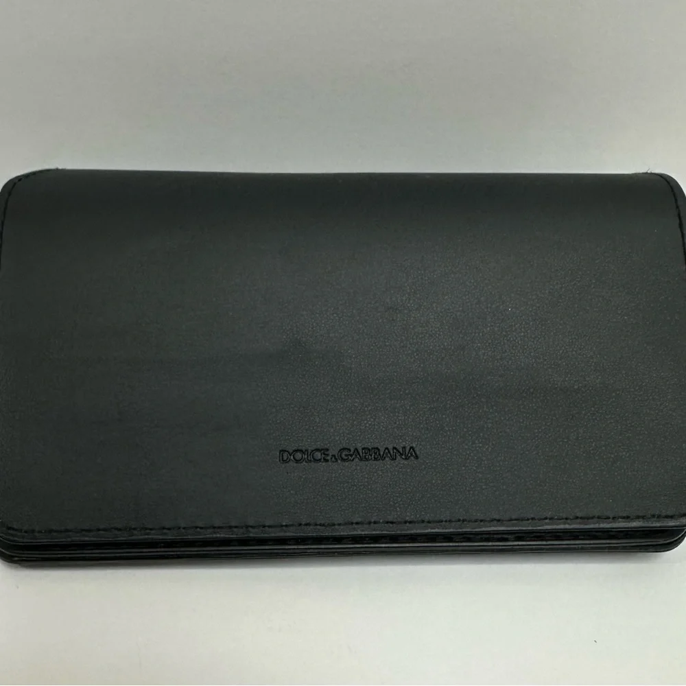 Dolce & Gabbana Black semi hard glass case and dust bag holder